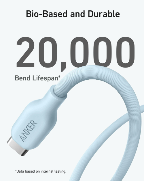 كيبل انكر 544 من نوع USB-C بقوة 140 واط - 0.9 متر | ازرق كيبل انكر 544 من نوع USB-C بقوة 140 واط - 0.9 متر | ازرق